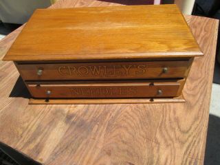 Antique Crowley’s Needles Display Box,  Country Store,  Victorian,