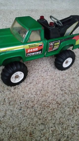 Tonka Toy Tow Truck Wrecker Pickup Pressed Steel Toy Rubber Tires Very Old