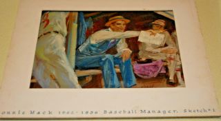 George Morton Prout 1913 - 2016 Listed Art Painting Connie Mack Baseball