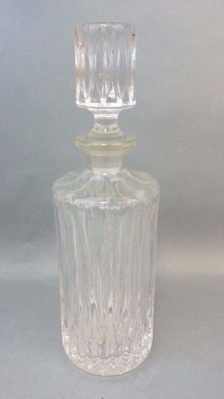 Vintage Ribbed Clear Glass Wine Water Decanter Bottle Stopper Gorham