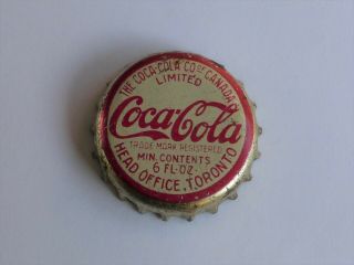 Vintage Toronto Canada Coca Cola Cork Bottle Cap Tappi Chapa Kronkorken