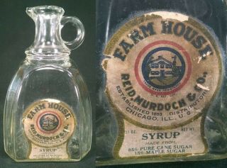 Antique Monarch Syrup Jar Reid Murdoch Farm House Chicago Grocery Bottle