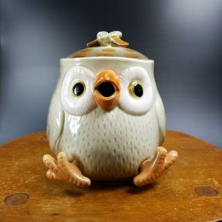 Fitz & Floyd Vintage 1978 Owl Teapot & 2 Matching Cups / Small Mugs Japan 2