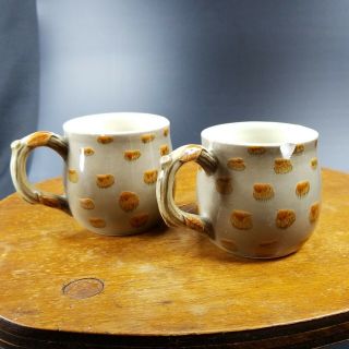 Fitz & Floyd Vintage 1978 Owl Teapot & 2 Matching Cups / Small Mugs Japan 7