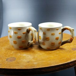 Fitz & Floyd Vintage 1978 Owl Teapot & 2 Matching Cups / Small Mugs Japan 8