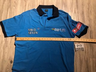 UNITED COLORS BENETTON FORMULA 1 FORD RACING ITALY POLO SHIRT MILD SEVEN BLUE XL 3