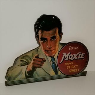 Vintage Advertising Soft Drink Sign Drink Moxie Soda Root Beer Cola