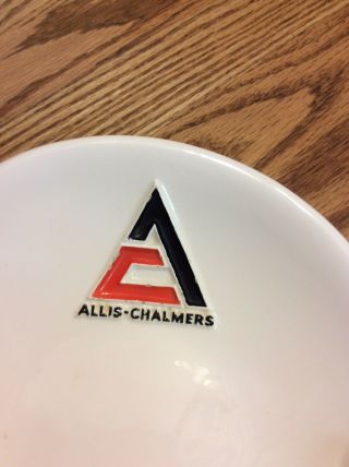 Vintage Advertising Allis Chalmers Ashtray with Tractor Emblem A - C Farm Sign 2