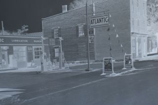 1953 Atlantic Gas Station Negative State Street,  Lowville,  Ny Large