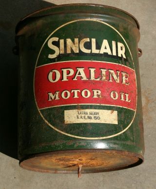 Very Rare 1930’s Sinclair Opaline 5 Gallon Motor Oil Can 2