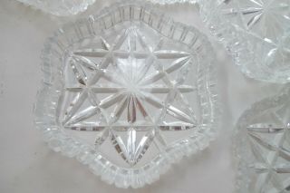 Vintage 10 Clear Glass Hexagon 3 1/2 " Drink Coasters