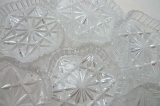 Vintage 10 Clear Glass Hexagon 3 1/2 