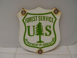 Us Forest Service Department Of Agriculture Shield Porcelain Advertising Sign