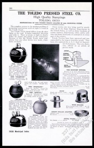 1930 Toledo Pressed Steel Torch 4 Models Art Photo Vintage Trade Print Ad