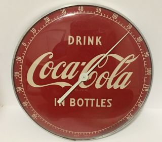 Drink Coca Cola In Bottles Round Advertising Thermometer Sign
