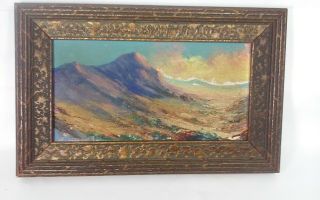 Antique Signed Oil Painting In Period Frame,  Southwest Landscape