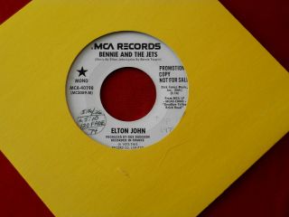 ELTON JOHN BENNIE AND THE JETS RARE PROMO VG,  MCA RECORDS POP 45 2
