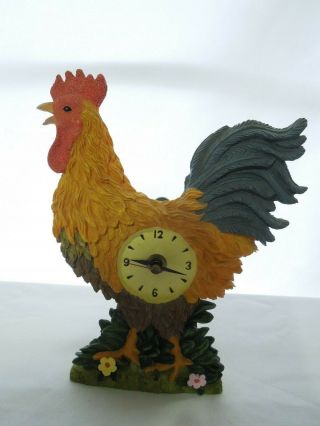 Rooster Mantel Or Wall Quartz Clock Chimes Cock - A - Doodle - Doo On The Hour
