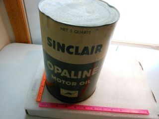 Vintage Sinclair Oil 5 Quart Metal Tin Opaline Motor Oil Can Sign