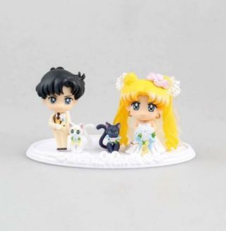 Petit Chara Sailor Moon Happy Wedding Ver.  Pvc Figure Toy Anime Gifts