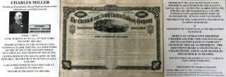 Civil War 74th Ny Gar General Pa Commander Oil Railroad Bond Document Signed Vf