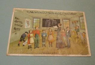 Henderson Little Red School House Shoes Victorian Trade Card Indian Territory 2