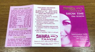 Sahara Tahoe Show Time 1966 Season Liberace Milton Berle Steve Allen Ephemera