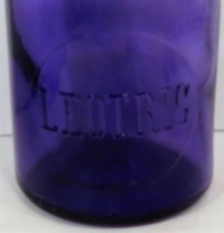 c1900 PURPLE - AMETHYST QUART FRUIT JAR - LEOTRIC w/ GLASS LID 2