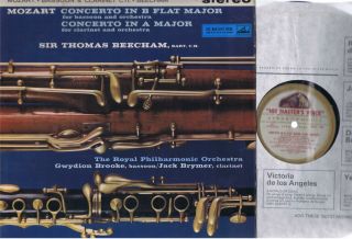 Emi Asd 344 White Gold 1st Nm Beecham - Mozart Clarinet & Bassoon Concerto