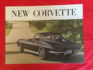 1963 Chevrolet " Corvette (black) " Car Dealer Sales Brochure