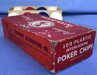 100 vintage •CITY CLUB SHOES• old Casino arcade cards gambling •POKER CHIP SET• 4