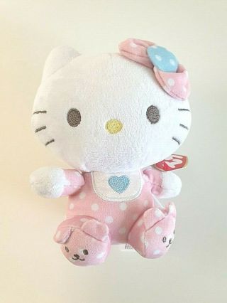 And - Sanrio Hello Kitty Plush 6 " Baby W/ Rattle Inside - Ty Beanie Baby