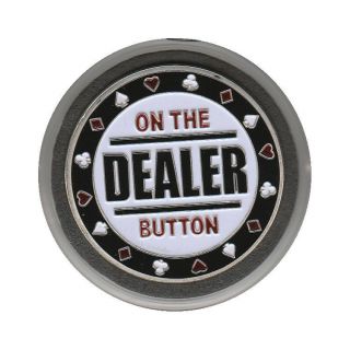Dealer - On The Button Poker Card Guard Silver
