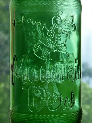 Vintage NDNR Canadian MOUNTAIN DEW Hillbilly glass soda bottle 5