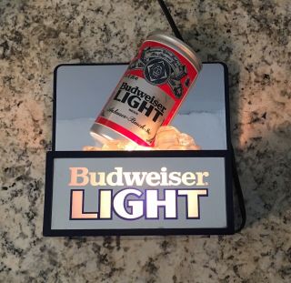 Vintage Budweiser Light Lighted Beer Can & Ice Cubes Sign And