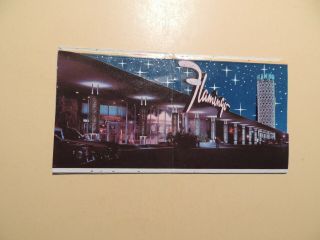 Flamingo Hotel Casino Las Vegas Nevada Vintage Die - Cut Brochure Pearl Bailey 