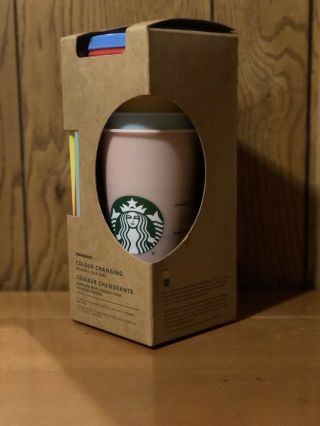 Starbucks 5 Pack Colour Changing Reusable Cold Cup With Color Lids Straws 24oz
