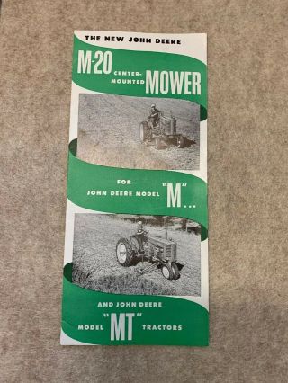 John Deere M - 20 Mower & Mt Tractor Sales Brochure