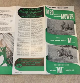 John Deere M - 20 Mower & MT Tractor Sales Brochure 5