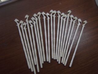 20 Seagrams 7 Seven Crown Whiskey Bamboo Swizzle Sticks White Plastic