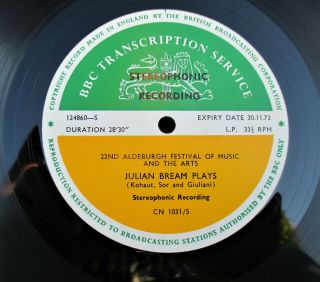 Bbc Transcription - Julian Bream ‎– 22nd Aldeburgh Festival Of Music And The Arts