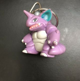 1999 Burger King Pokemon Nidoking Keychain Toy W/ Pokeball 2