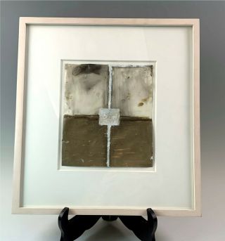 Framed Abstract Mixed Media On Vellum Painting John Millei Drawing 64
