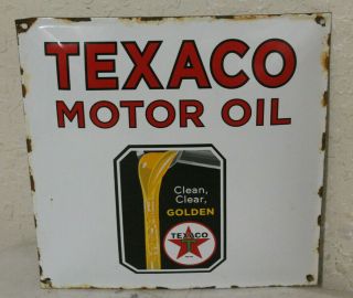 Texaco Golden Motor Oil Vintage Style Porcelain Signs Gas Pump Man Cave Station