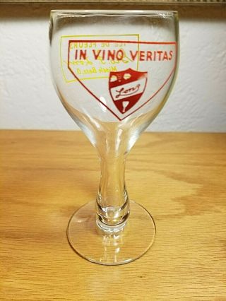 1 - Vintage Lonz Winery Wine Glass Middle Bass Island Lake Erie In Vino Veritas