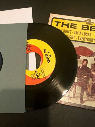 The Beatles ‎– 4 By 4 / 4 EP ‎– 1965 w/ Cardboard Sleeve Capitol R - 5365 US 3