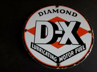 Vintage Diamond D - X Porcelain Motor Fuel Sign.