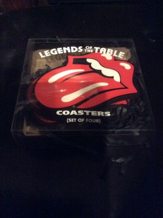 1997 Legends Of The Table Rolling Stones Tongue Coaster Set 2