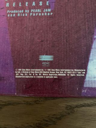 PEARL JAM TEN VINYL LP 1ST PRESSING 1991 EPIC RECORDS US PRESS SEATTLE 4