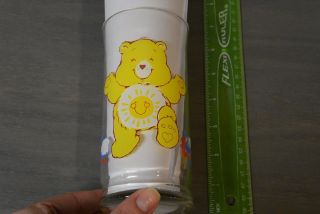 Vintage Pizza Hut Care Bears Funshine Bear Feeling Funtastic Glass Cup